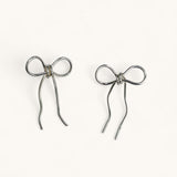 Jennifer Loiselle silver wire bow ribbon earrings