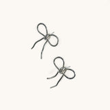 Jennifer Loiselle recycled silver ribbon bow earrings