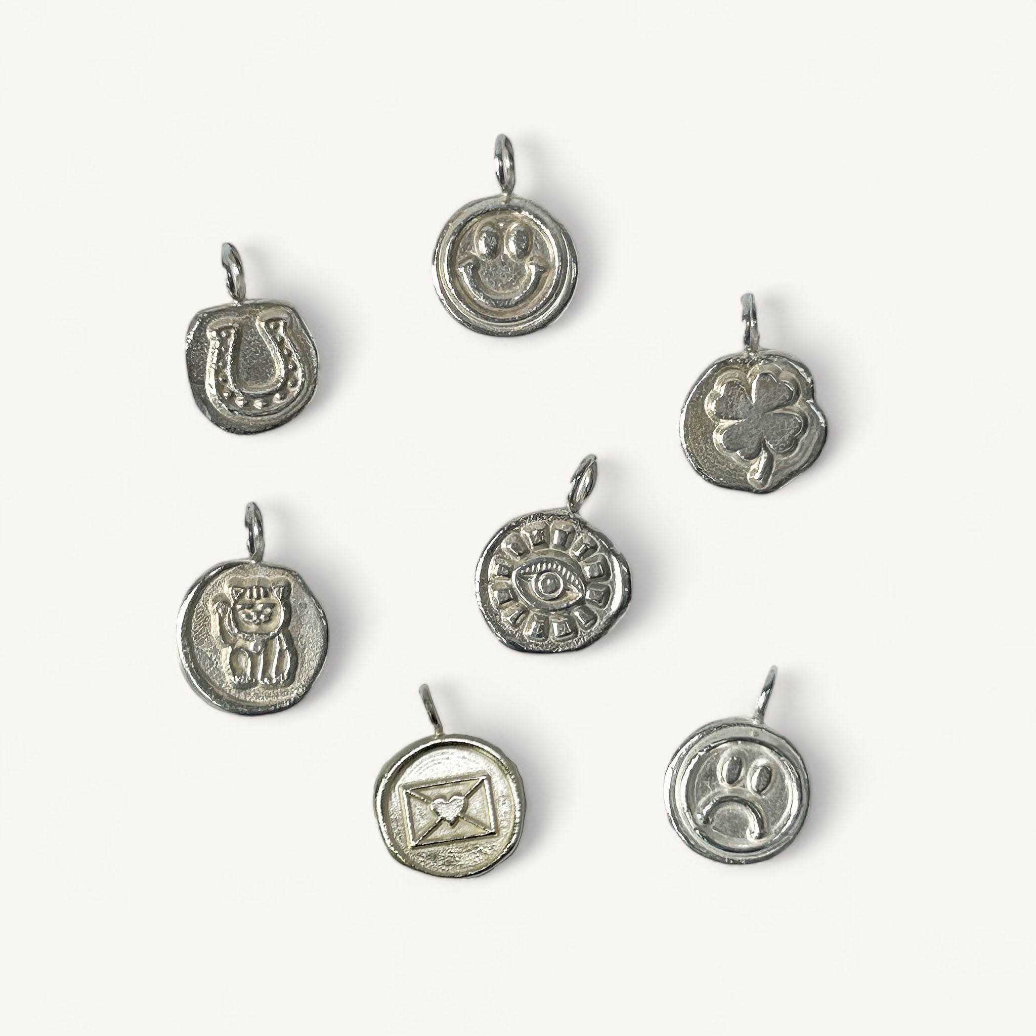 Jennifer Loiselle personalised Lucky Charm Organic Chain Silver Necklace