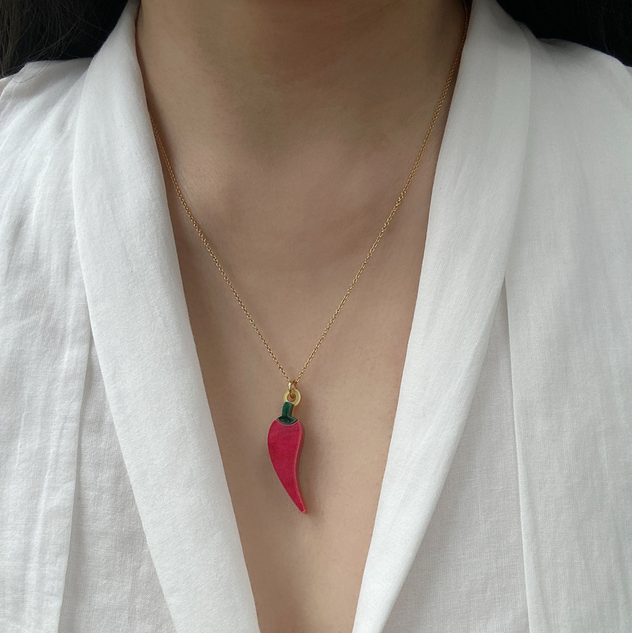 Jennifer Loiselle chilli pendant necklaceJennifer Loiselle chilli good luck pendant necklace