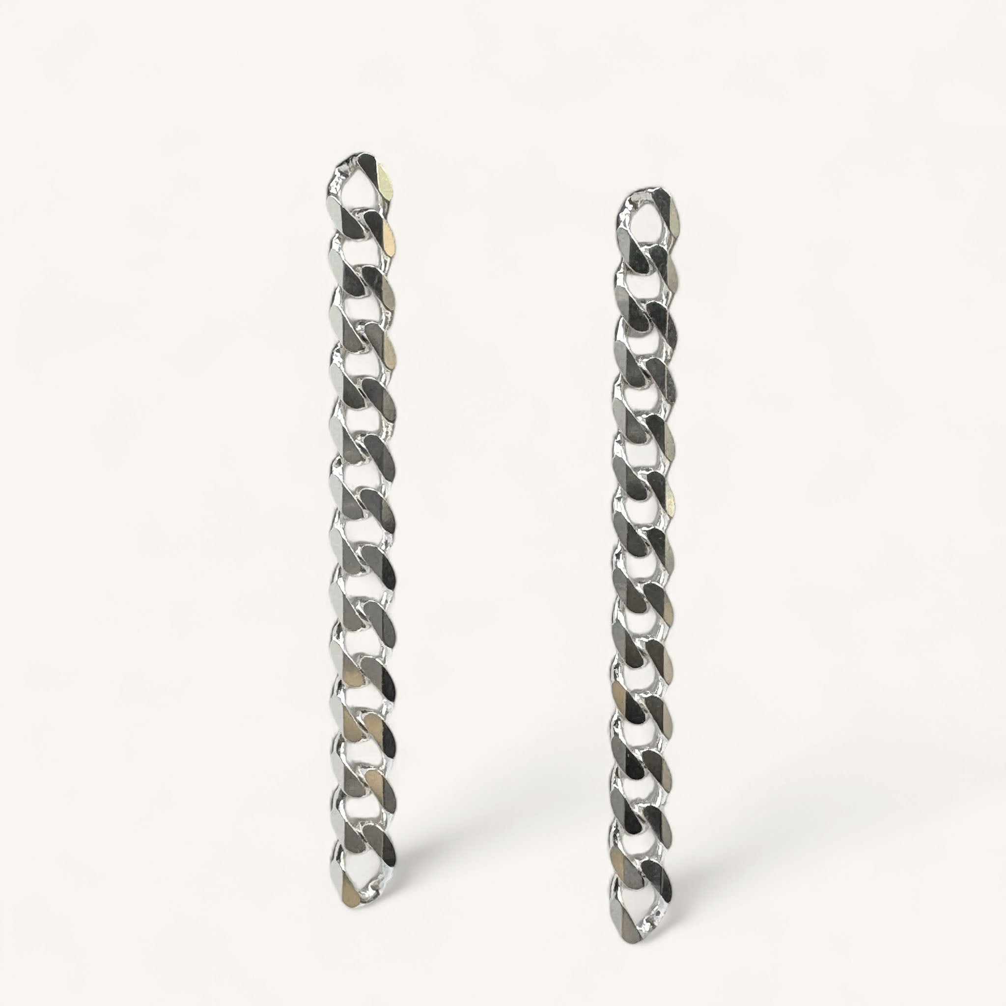 Jennifer Loiselle dangle curb chain earrings in silver