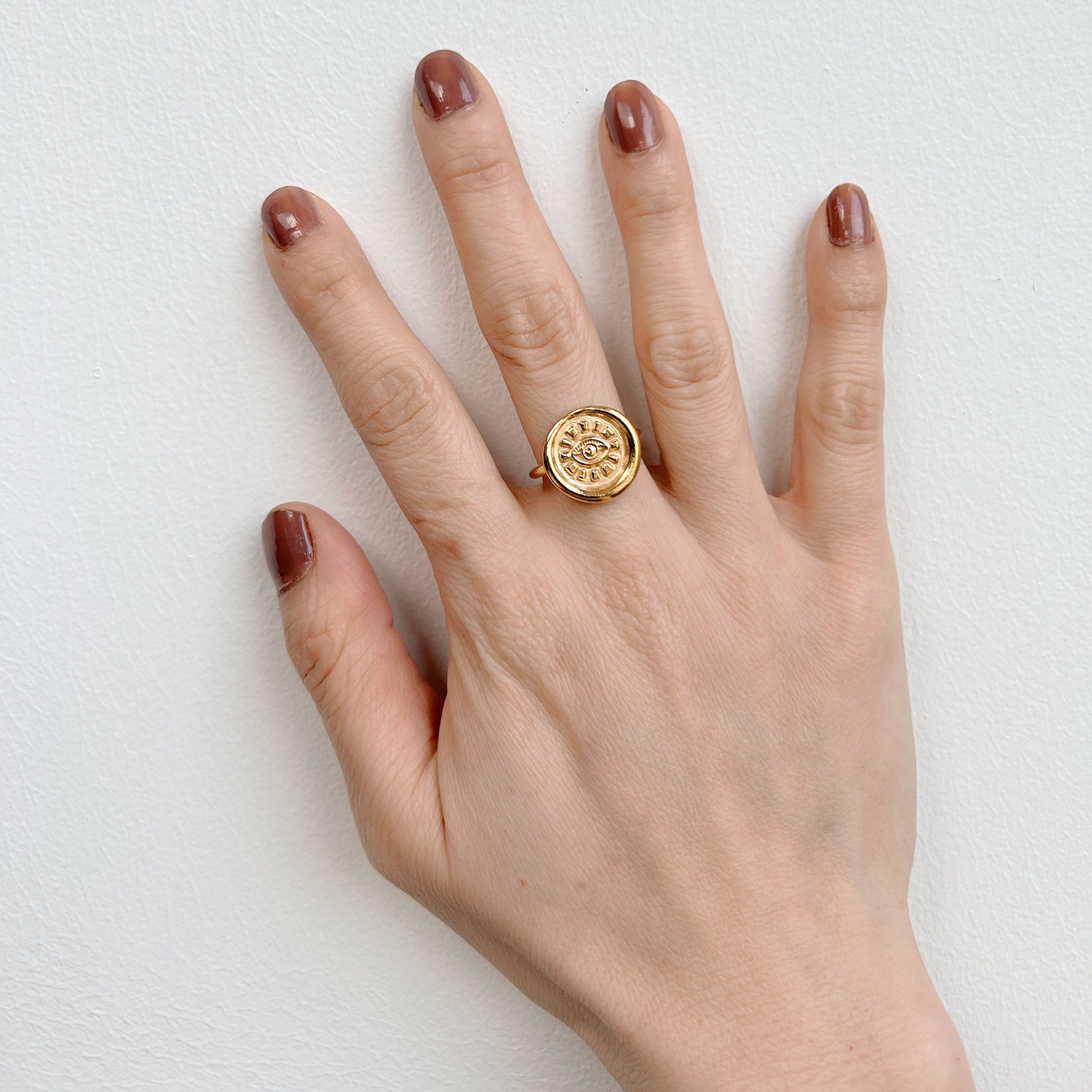 Jennifer Loiselle Evil Eye gold vermeil handmade ring
