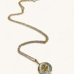 Jennifer Loiselle four leaf clover necklace in recycled silver and gold