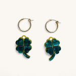 Jennifer Loiselle laser cut acrylic four leaf clover hoop earrings