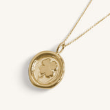 Jennifer Loiselle four leaf clover necklace in recycled silver and gold
