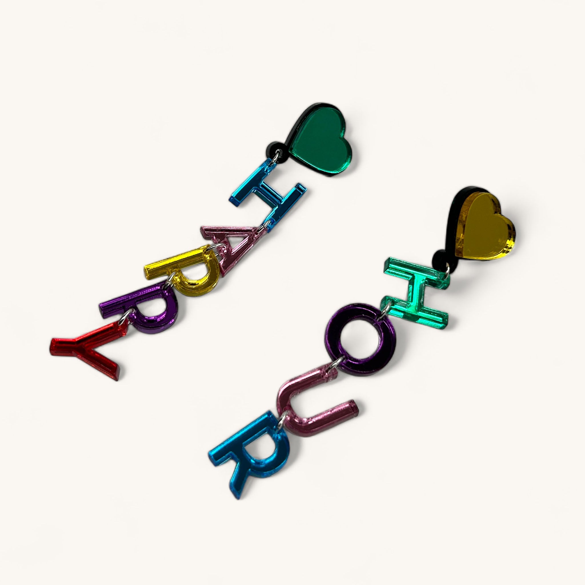 Jennifer Loiselle Hapy Hour word earrings