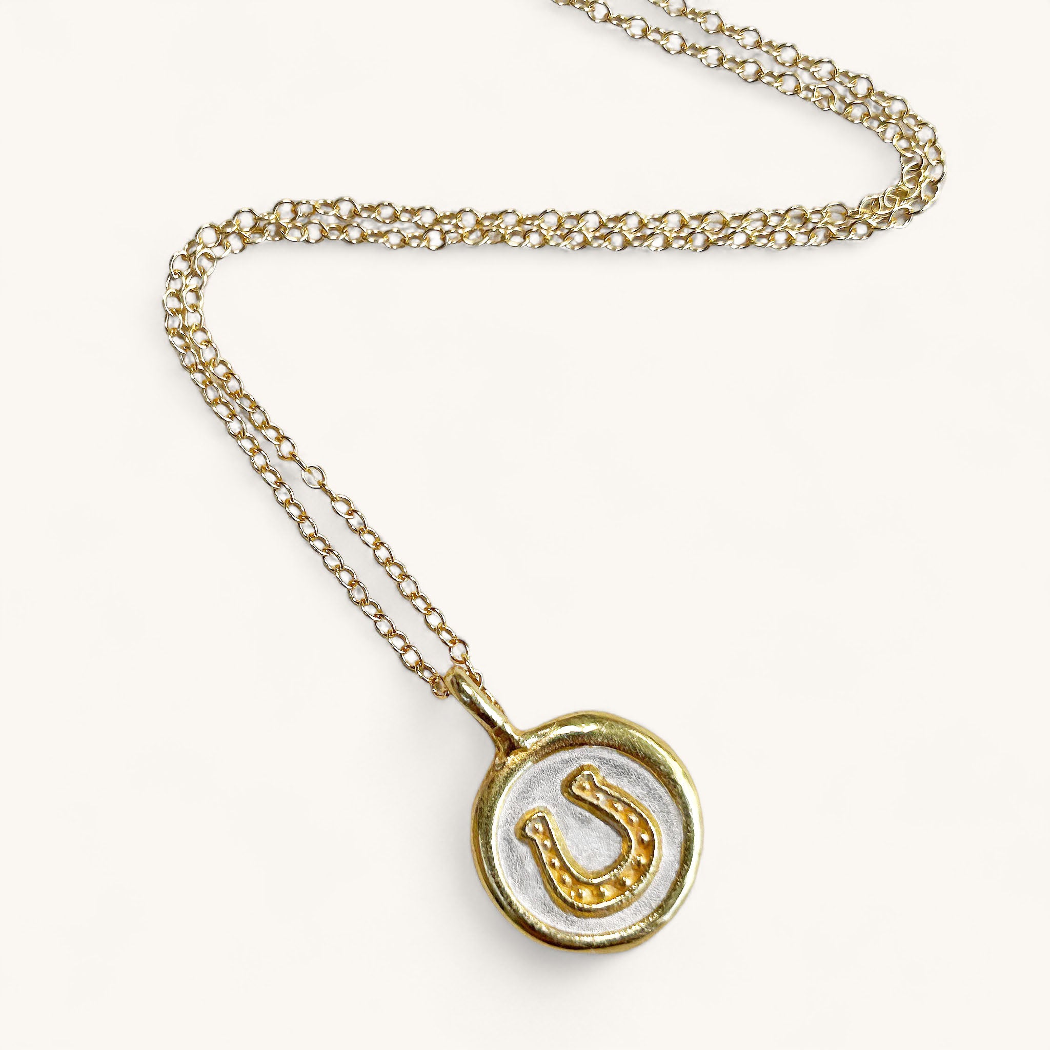Jennifer Loiselle Lucky HorseShoe Necklace in gold vermeil