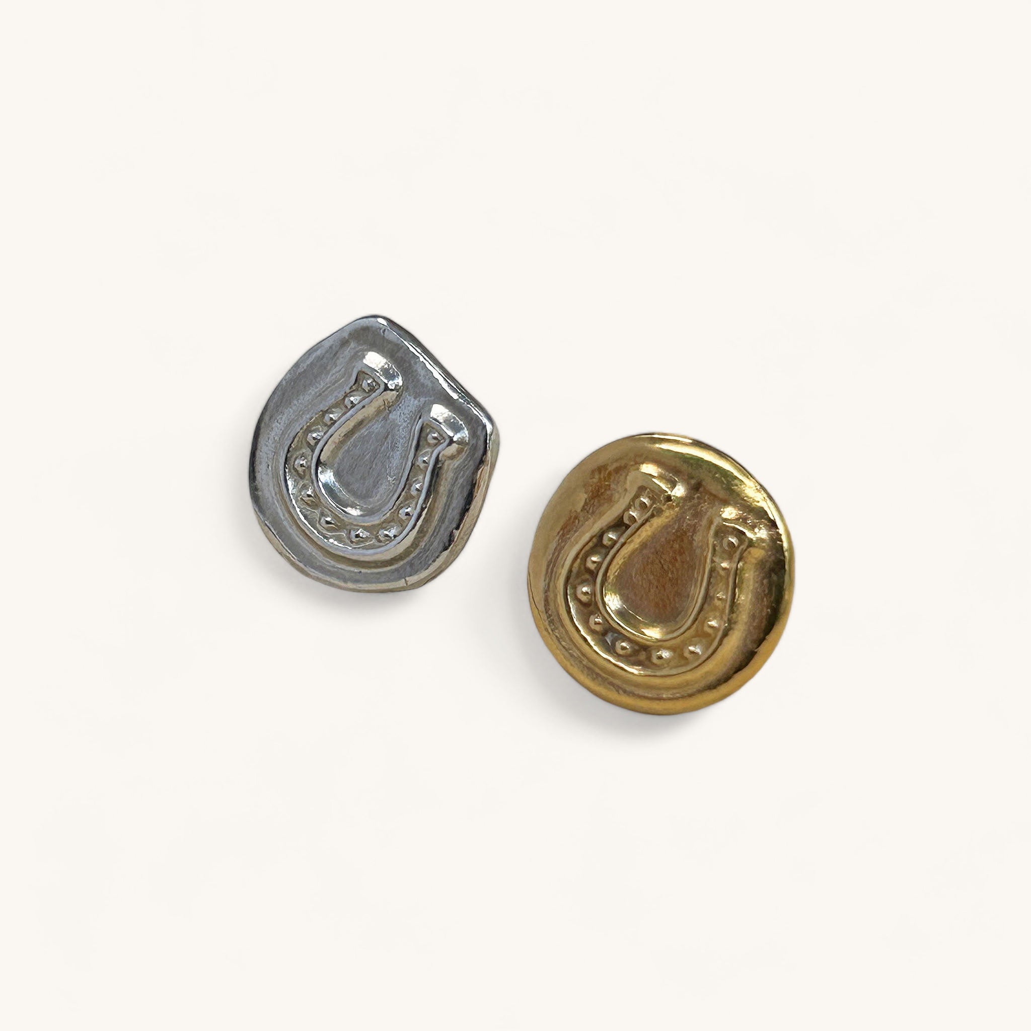 Jennifer Loiselle horseshoe earrings in recycled silver and gold
