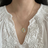 Jennifer Loiselle Lucky Cat Necklace in silver and gold vermeil