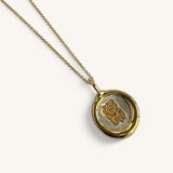 Jennifer Loiselle Lucky Cat Necklace in silver and gold vermeil