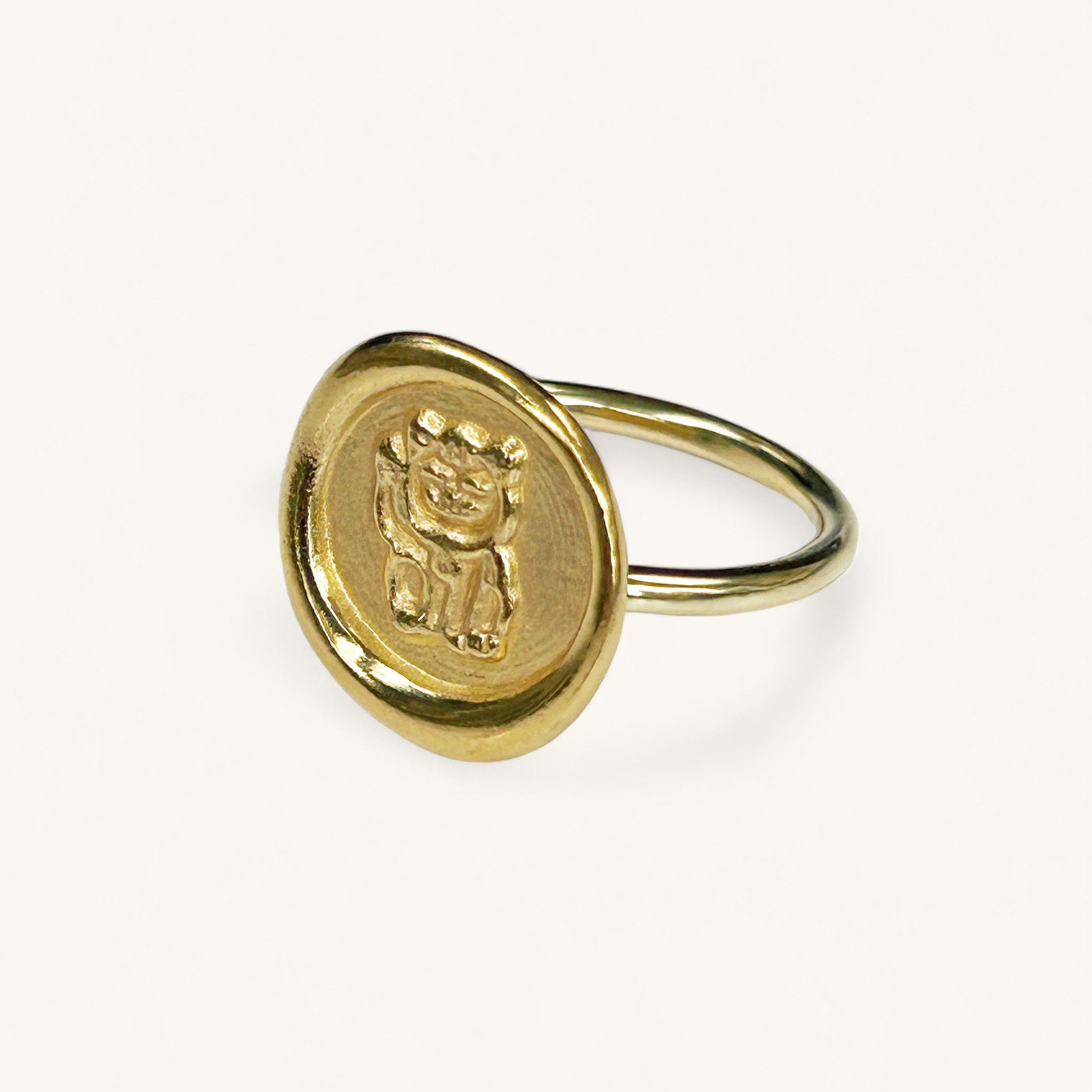 Jennifer Loiselle Lucky Cat Gold Vermeil Ring