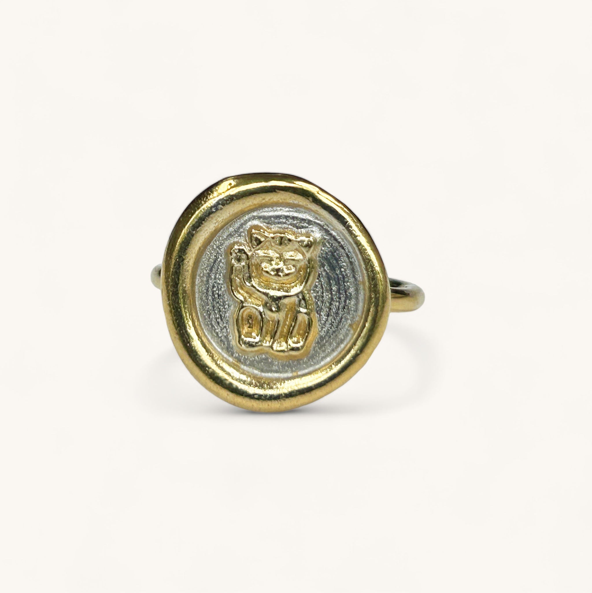 Jennifer Loiselle Lucky Cat Gold Vermeil Ring