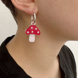 Jennifer Loiselle Marbled Acrylic Mushroom Earrings with gold fillled hoops