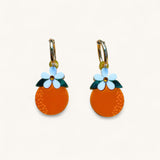 Jennifer Loiselle Acrylic Orange Blossom Earrings with gold filled hoops