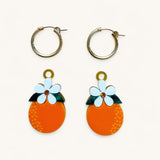 Jennifer Loiselle Acrylic Orange Blossom Earrings with gold filled hoops
