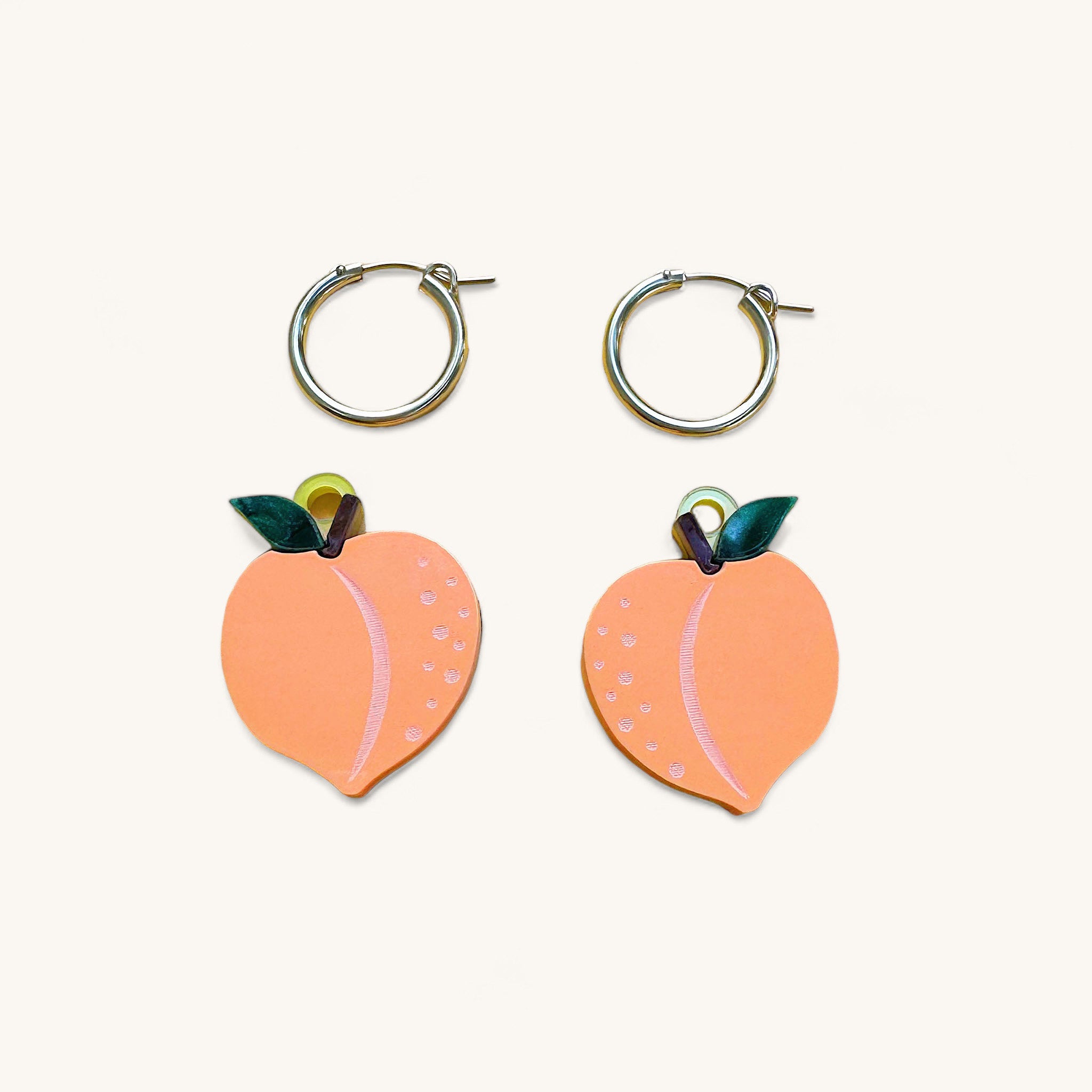 Jennifer Loiselle peach earrings with gold filled hoops