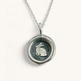 Jennifer Loiselle lucky rabbit pendant necklace in oxidised silver
