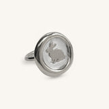 Jennifer Loiselle bunny ring in recycled silver