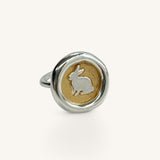 Jennifer Loiselle Rabbit Ring SIlver Gold Vermeil