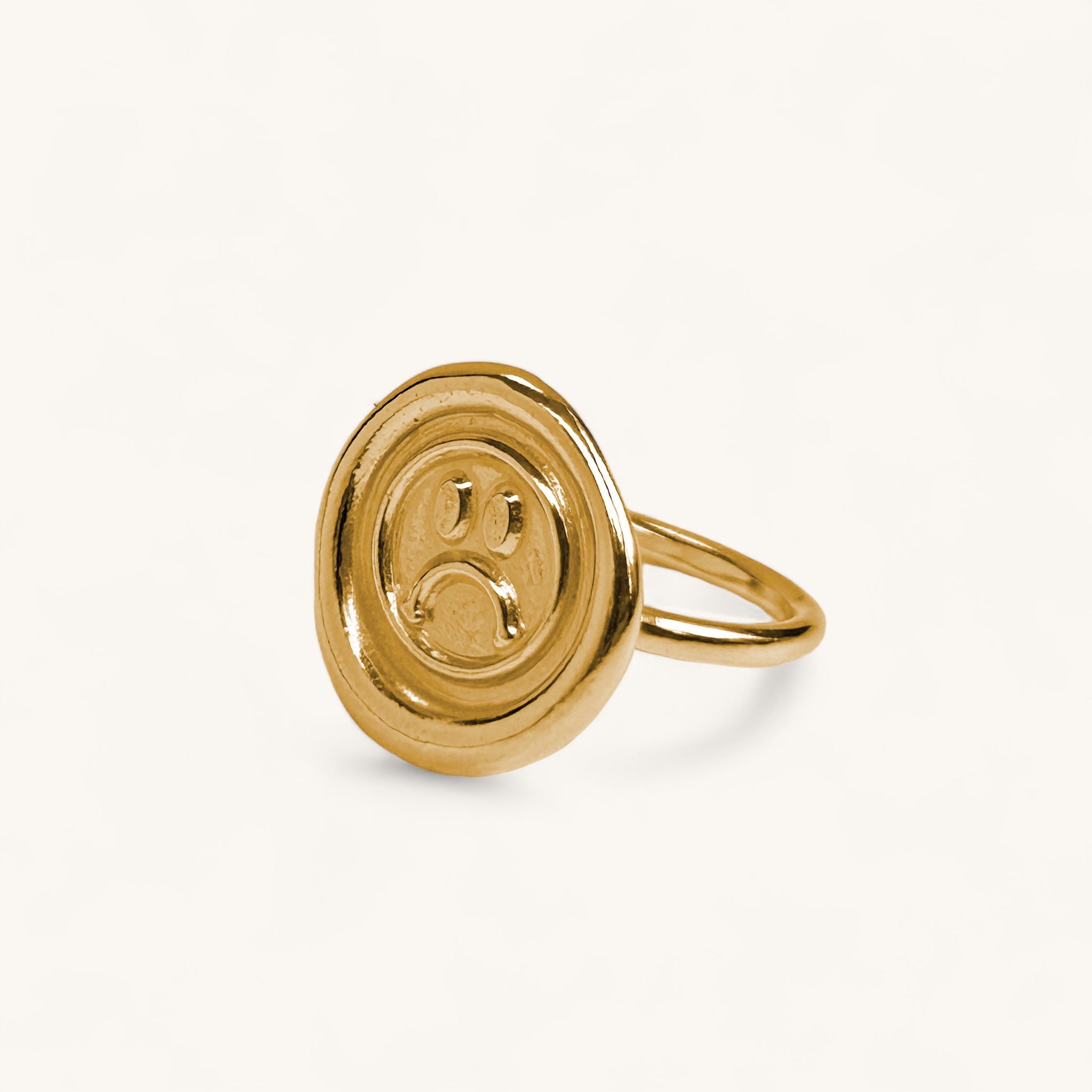 Jennifer Loiselle gold vermeil Sad Face Ring