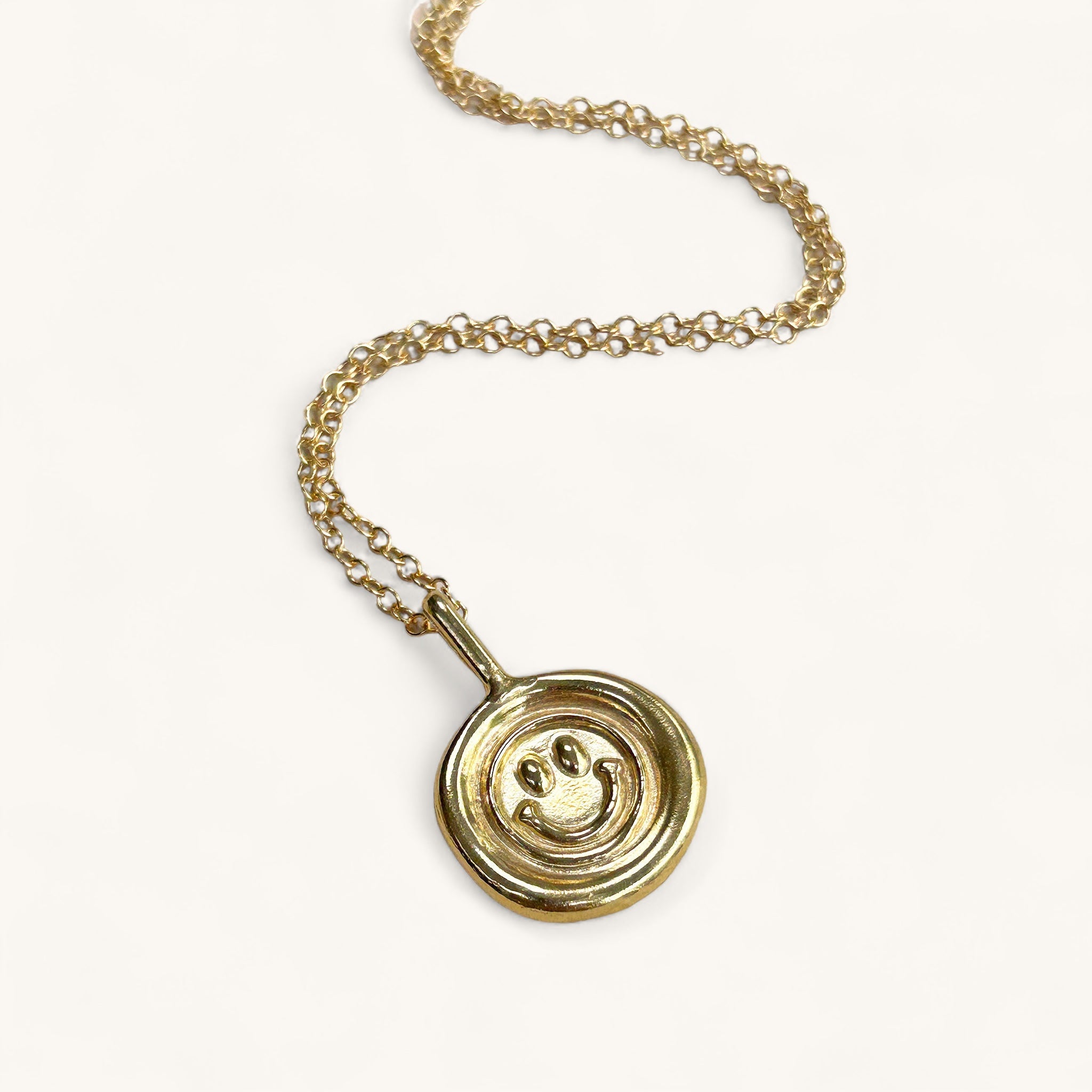 Jennifer Loiselle Smiley Face Pendant in Gold Vermeil