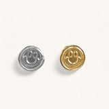 Jennifer Loiselle Smiley Face Stud Earrings in Silver