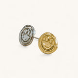 Jennifer Loiselle Smiley Face Stud Earrings in Silver