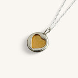 Jennifer Loiselle stamped heart silver and gold vermeil pendant