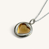 Jennifer Loiselle stamped heart silver and gold vermeil pendant
