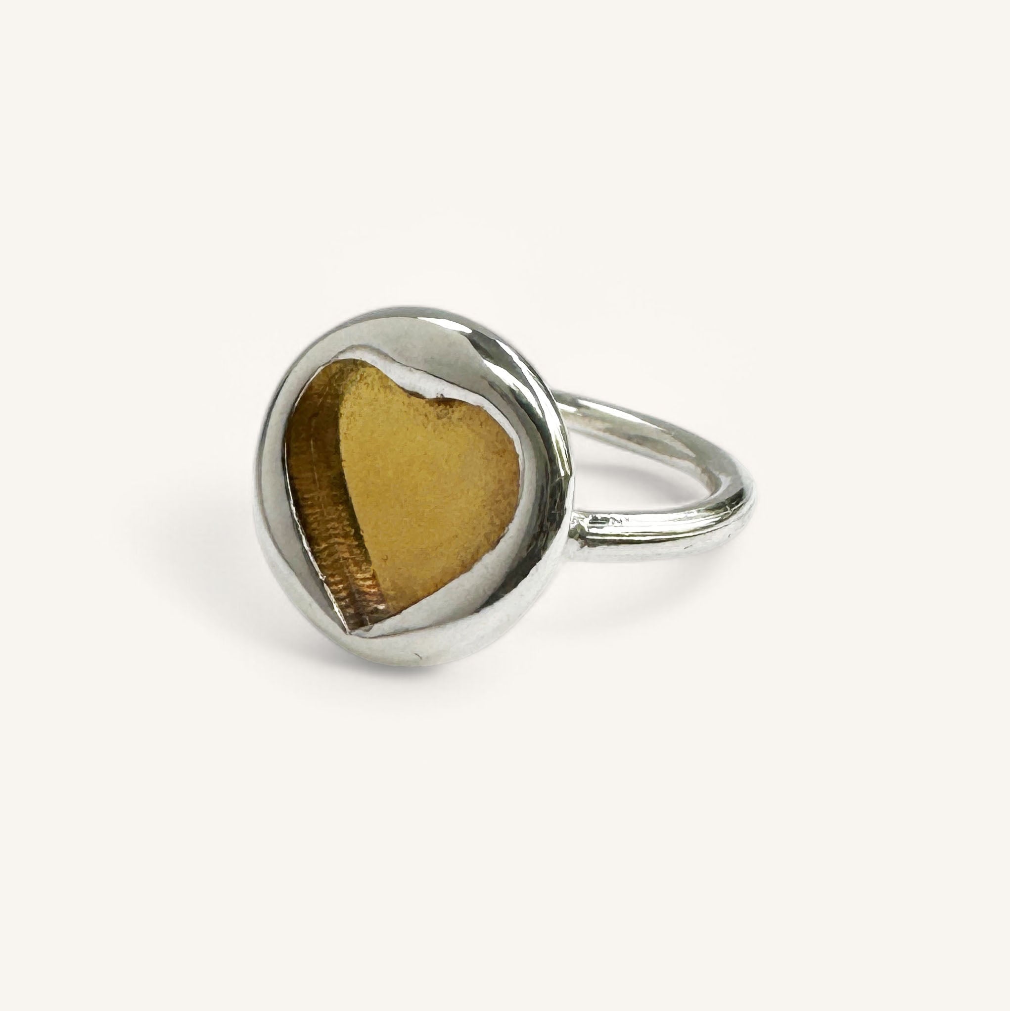 Jennifer Loiselle Stamped Heart ring in recycled silver