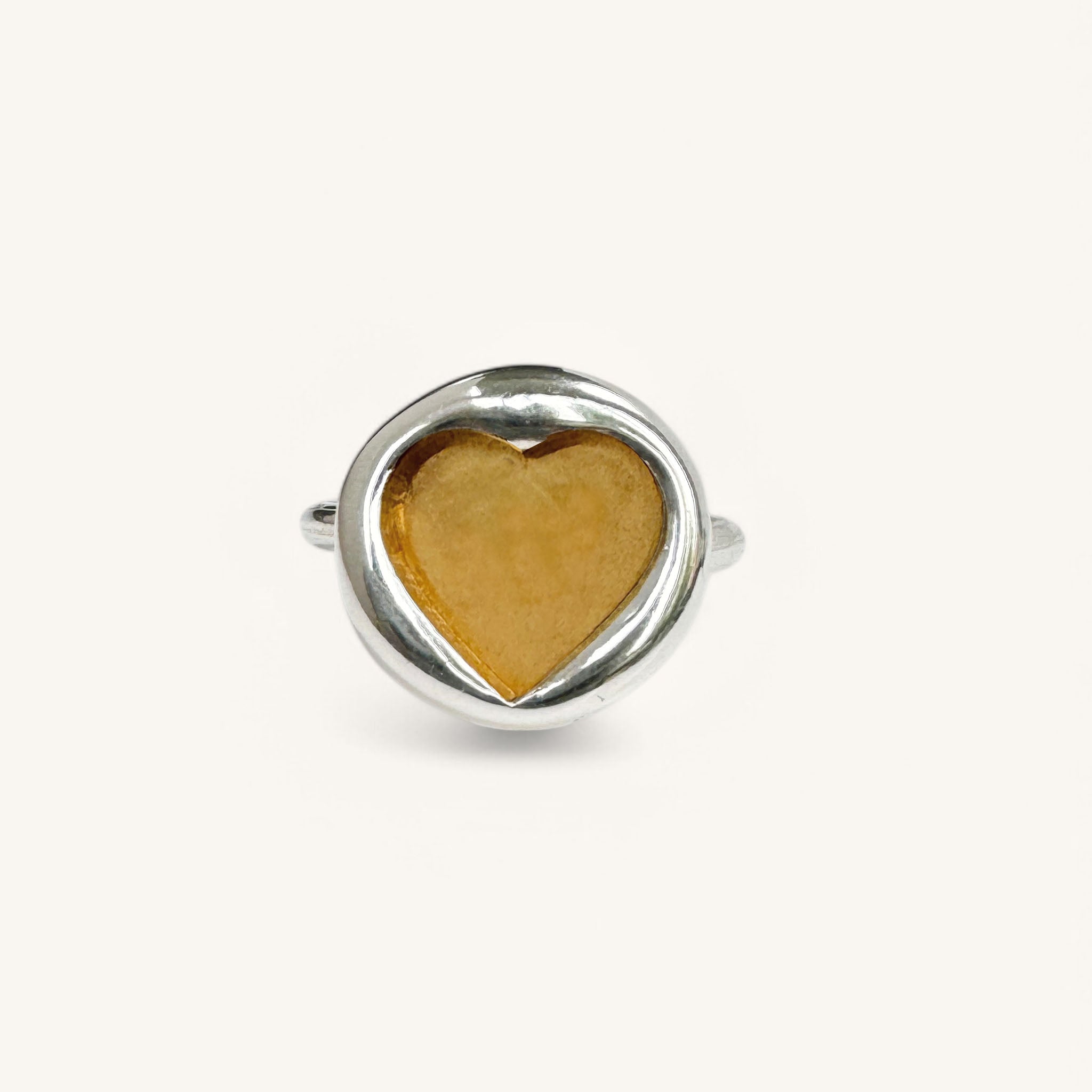 Jennifer Loiselle Stamped Heart ring in recycled silver