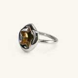 Jennifer Loiselle Silver Gold Stamped Star Ring