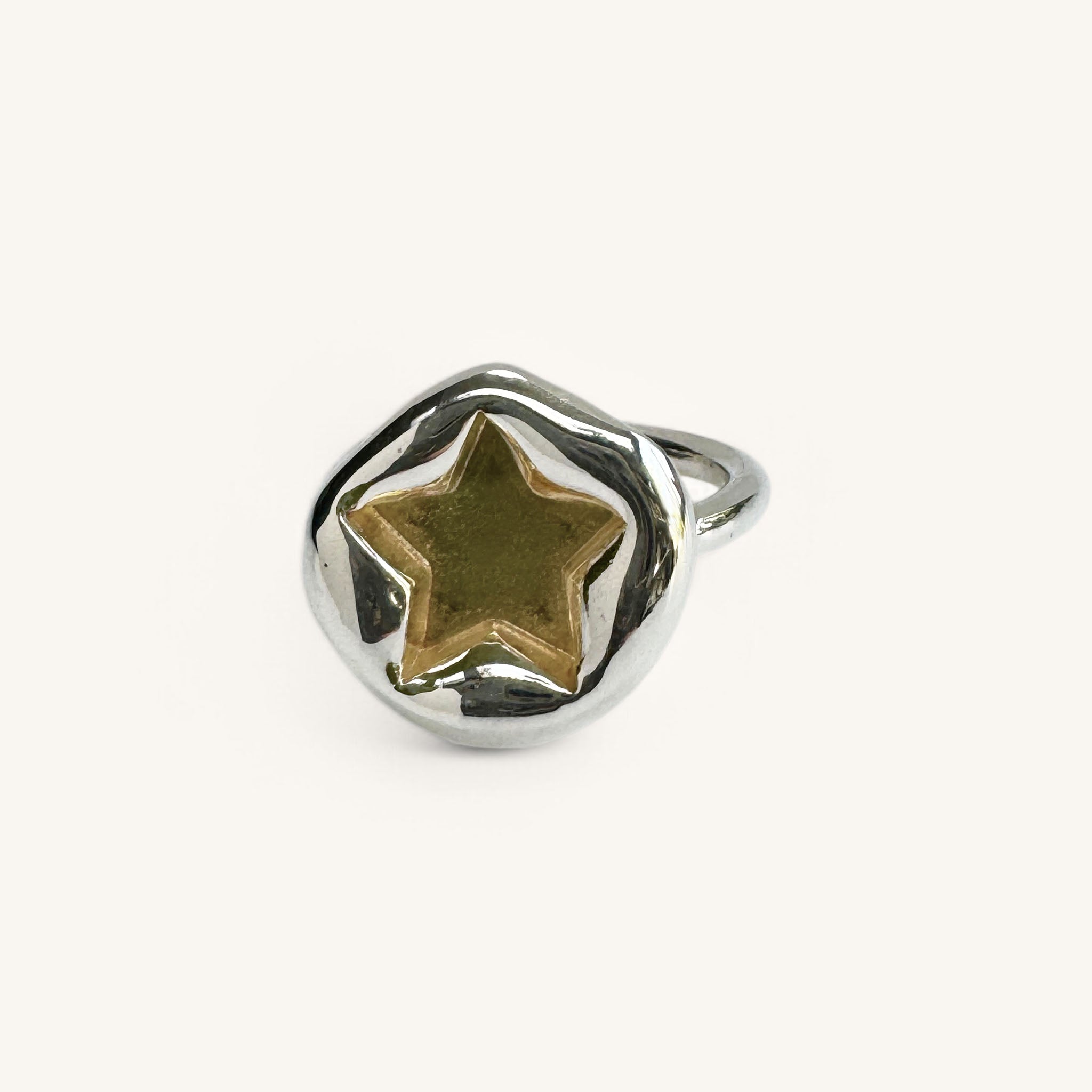 Jennifer Loiselle Silver Gold Stamped Star Ring