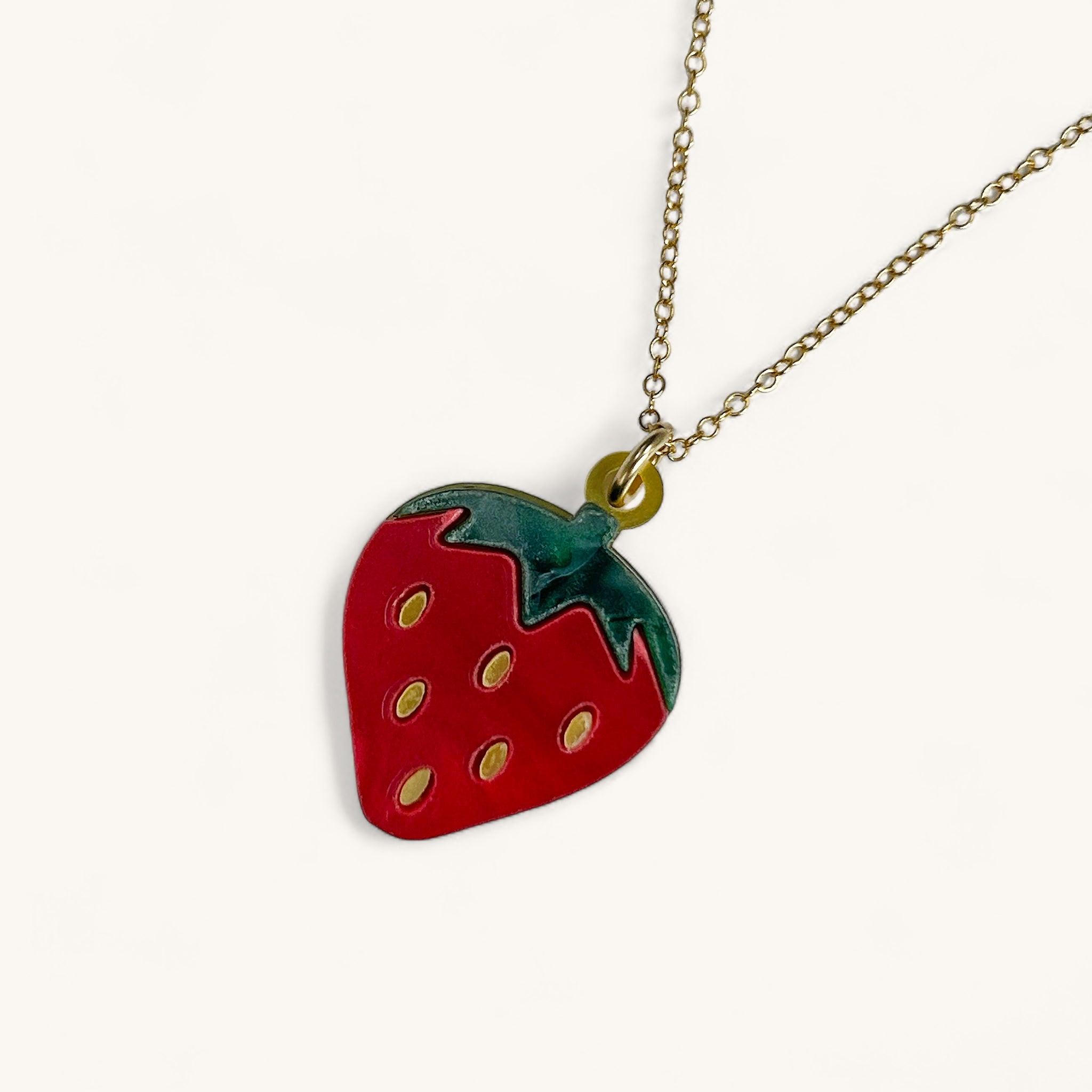 Jennifer Loiselle strawberry charm pendant necklace