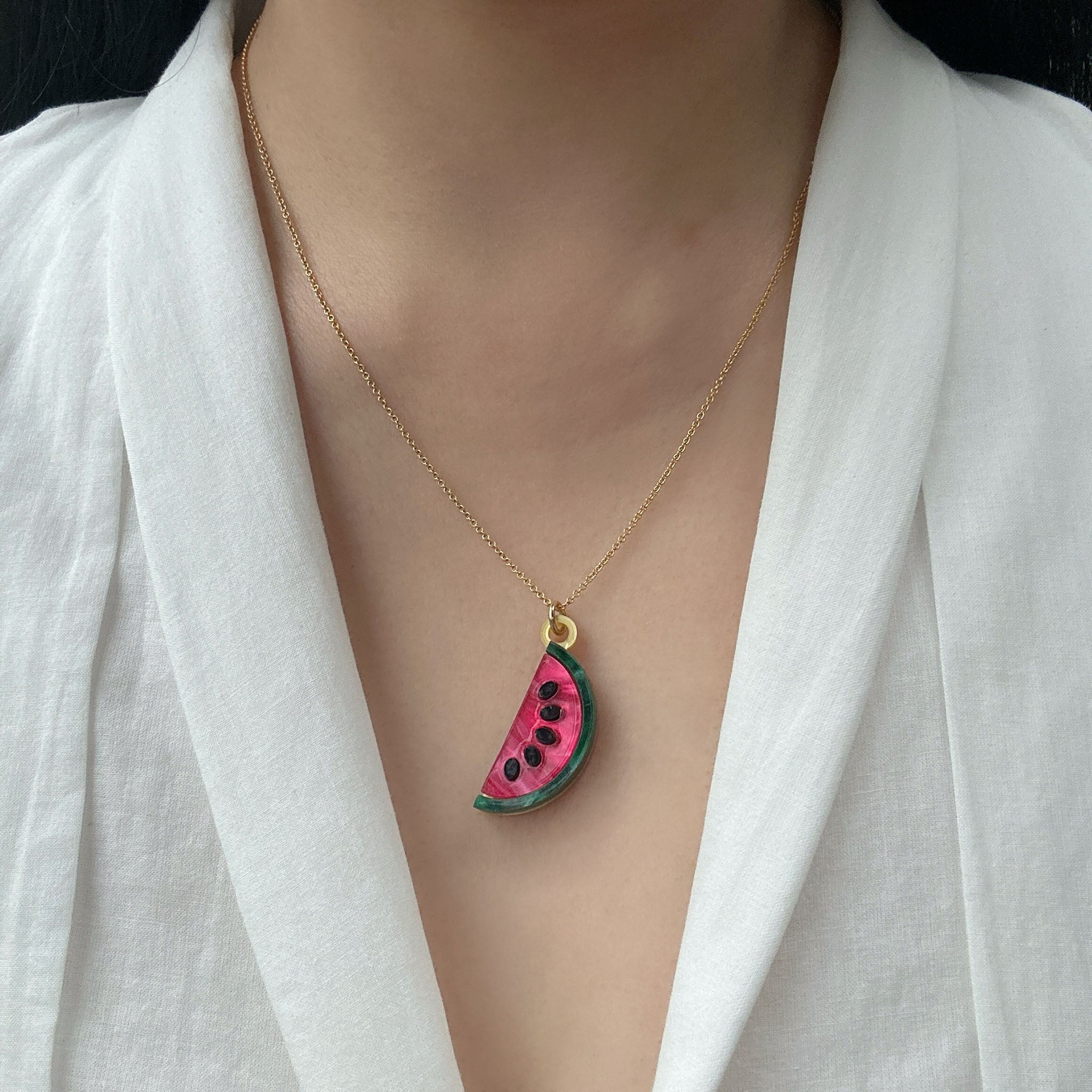 Jennifer Loiselle watermelon pendant necklace