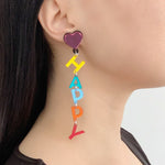 Jennifer Loiselle Happy Slogan word fashion statement earrings