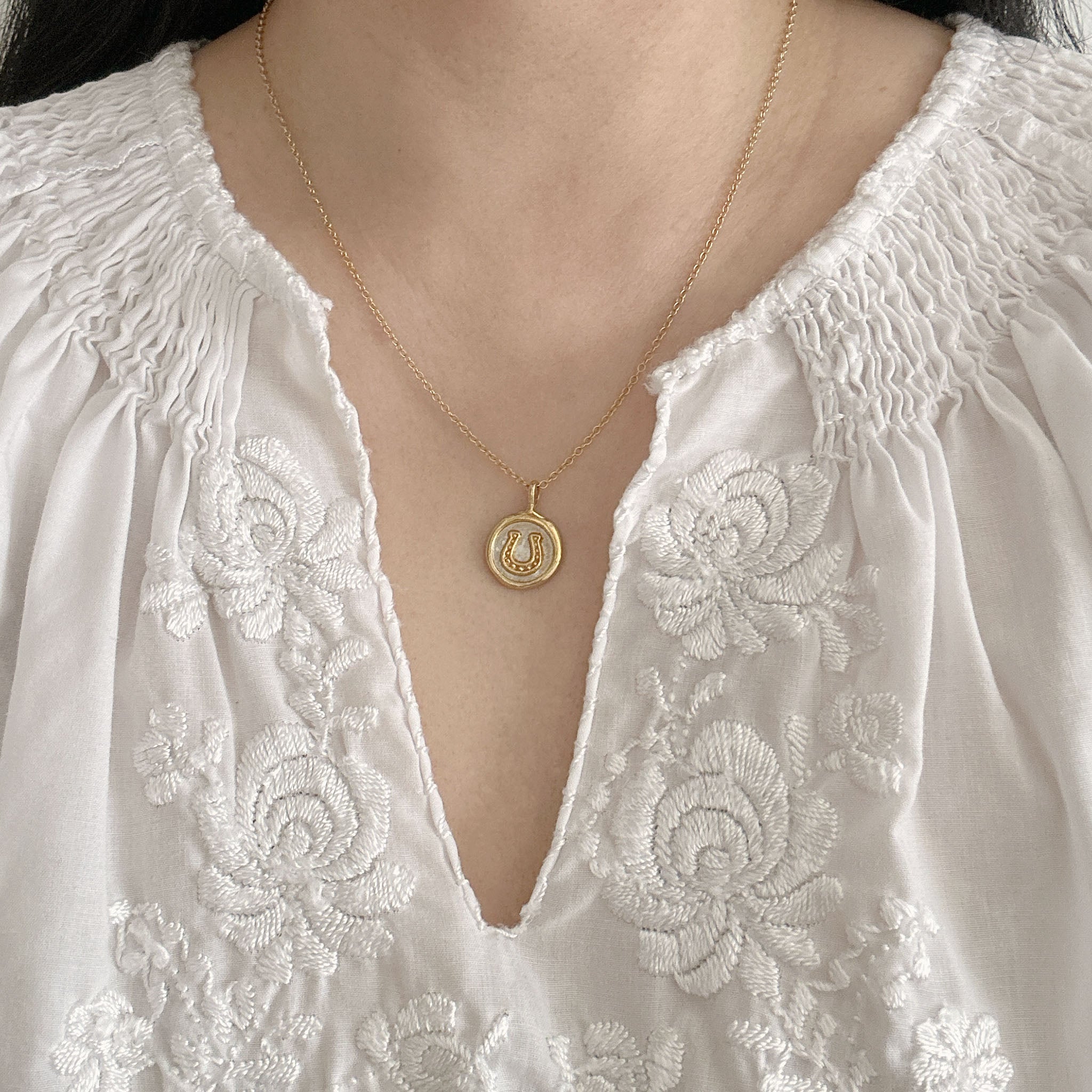 Jennifer Loiselle Lucky HorseShoe Necklace in gold