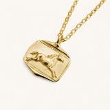 Jennifer Loiselle  handmade gold vermeil horse  on a belcher chain necklace