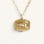 Jennifer Loiselle  handmade gold vermeil horse  on a belcher chain necklace