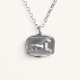 Jennifer Loiselle silver horse lost wax pendant on a belcher necklace
