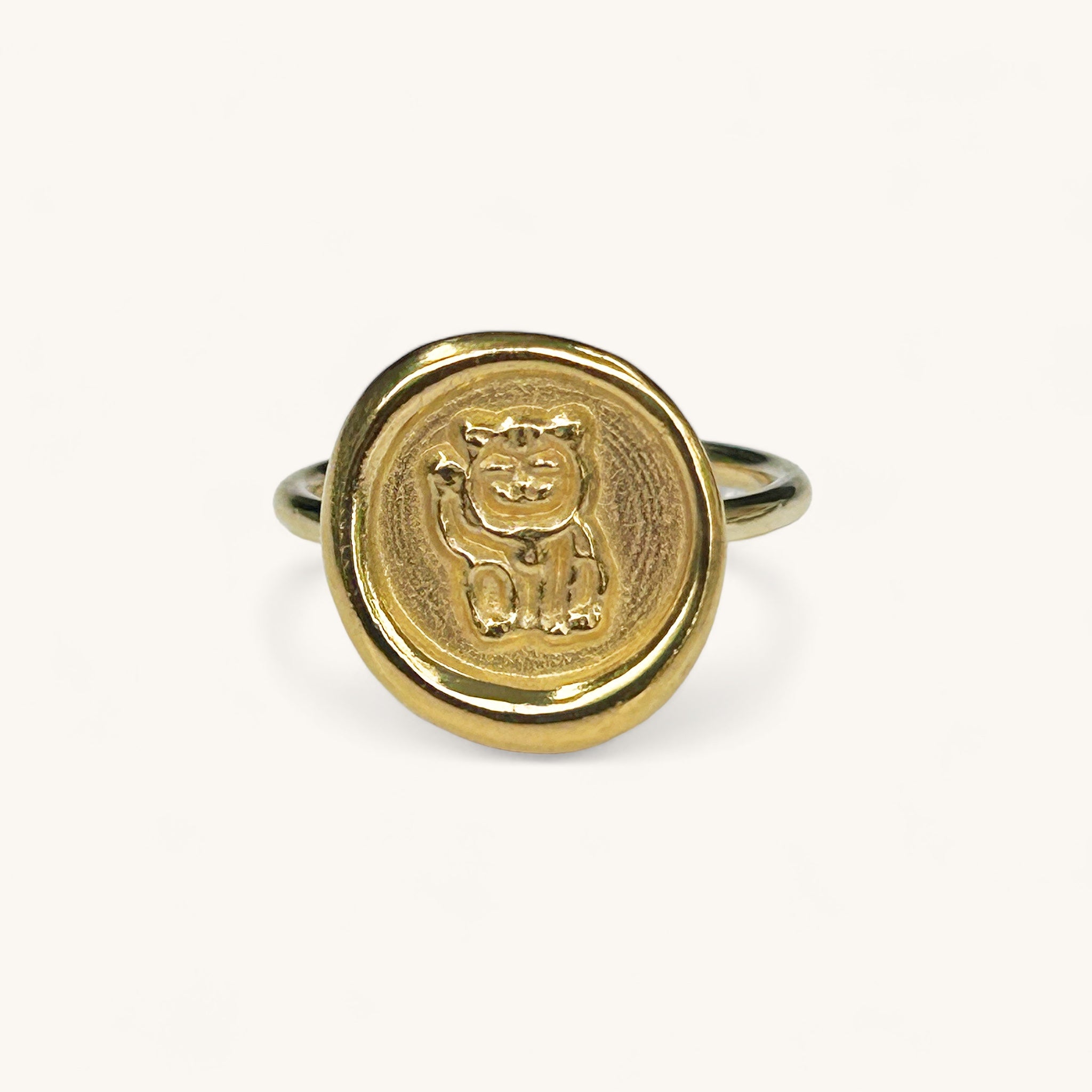 Jennifer Loiselle Lucky Cat Gold Vermeil Ring