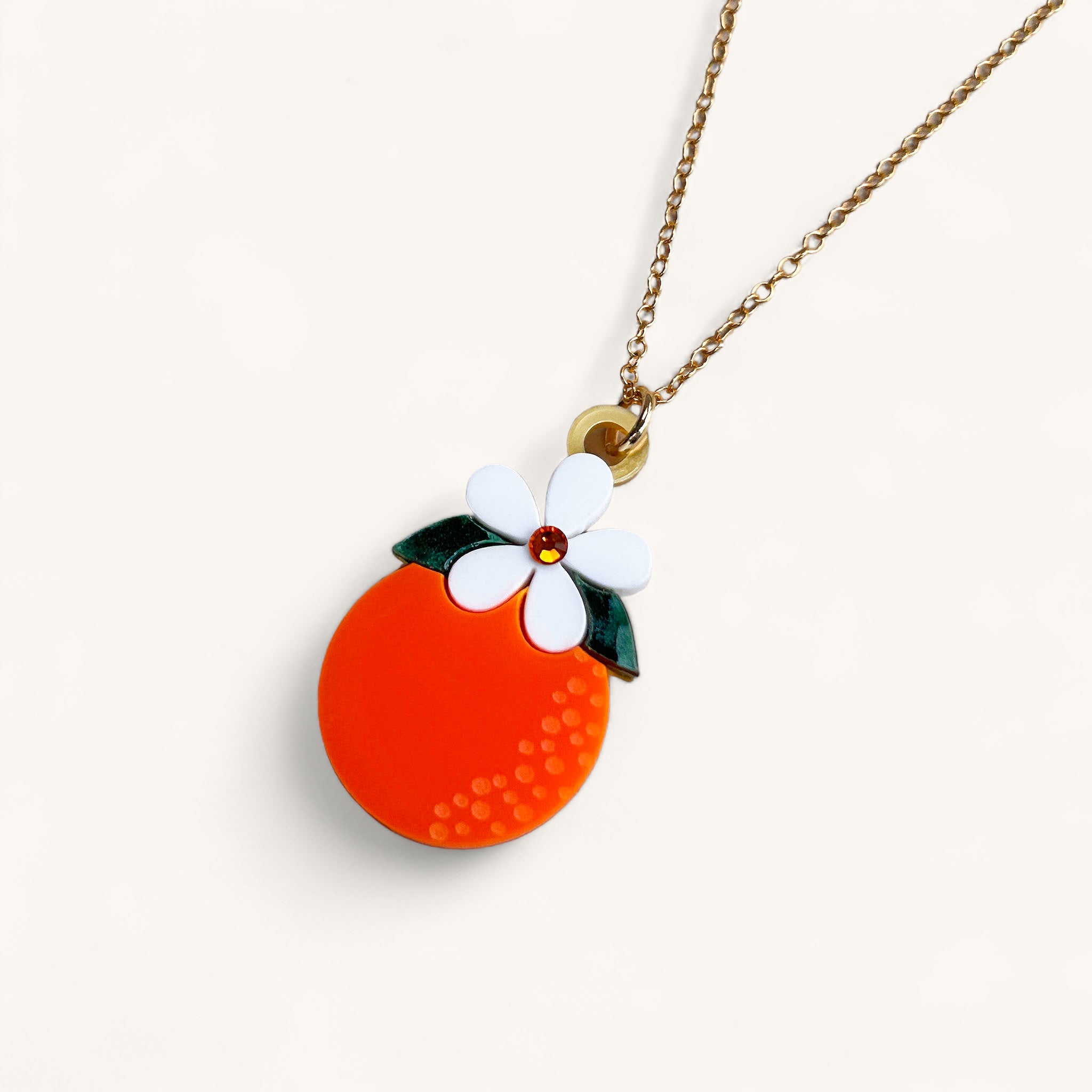 Jennifer Loiselle orange blossom fruit pendant necklace