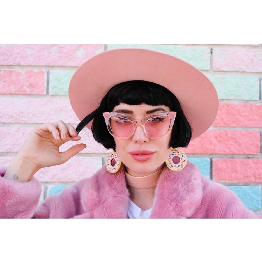 Jennifer Loiselle laser cut acrylic donut earrings