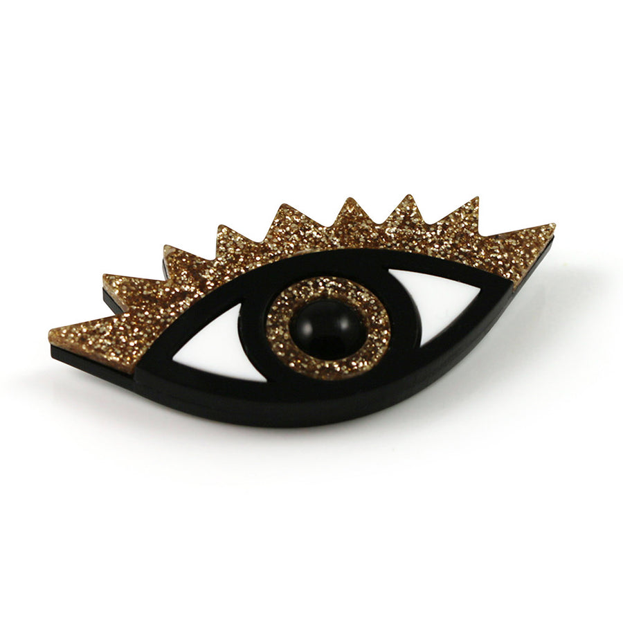 Laser cut acrylic statement Eye brooch
