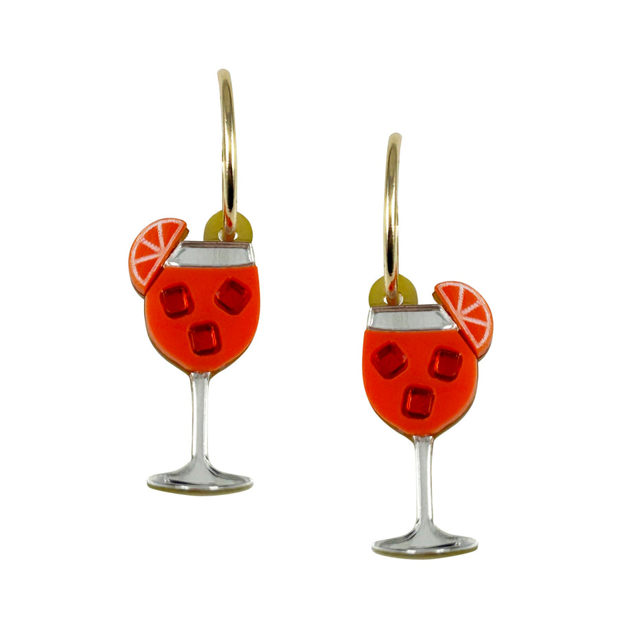 Aperol Spritz Hoop Earrings