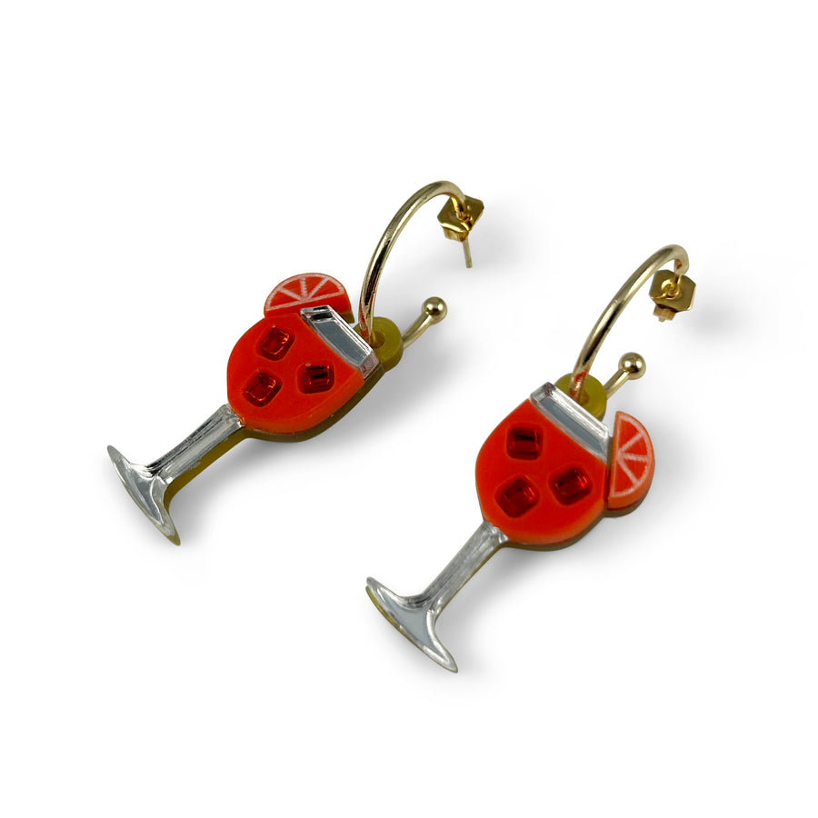 Aperol Spritz Hoop Earrings