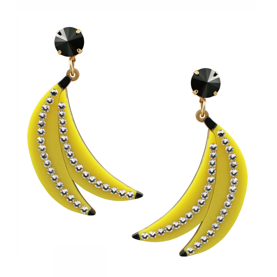 Jennifer Loiselle laser cut Acrylic Perspex banana statement earrings