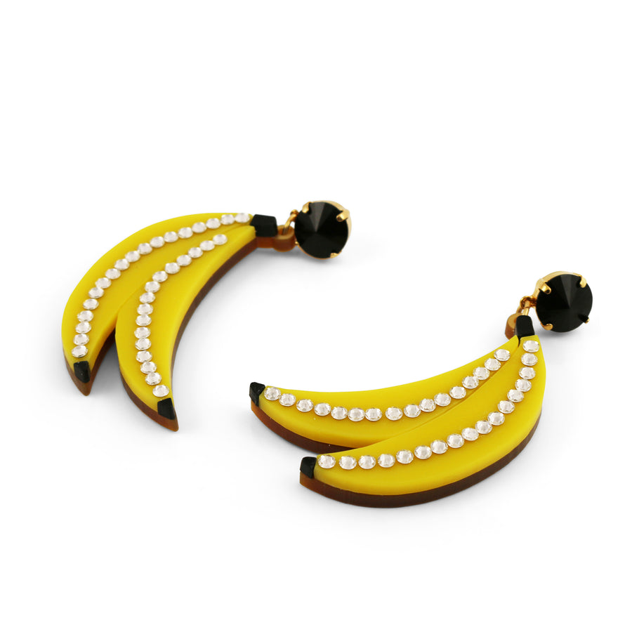 Jennifer Loiselle laser cut Acrylic Perspex banana statement earrings