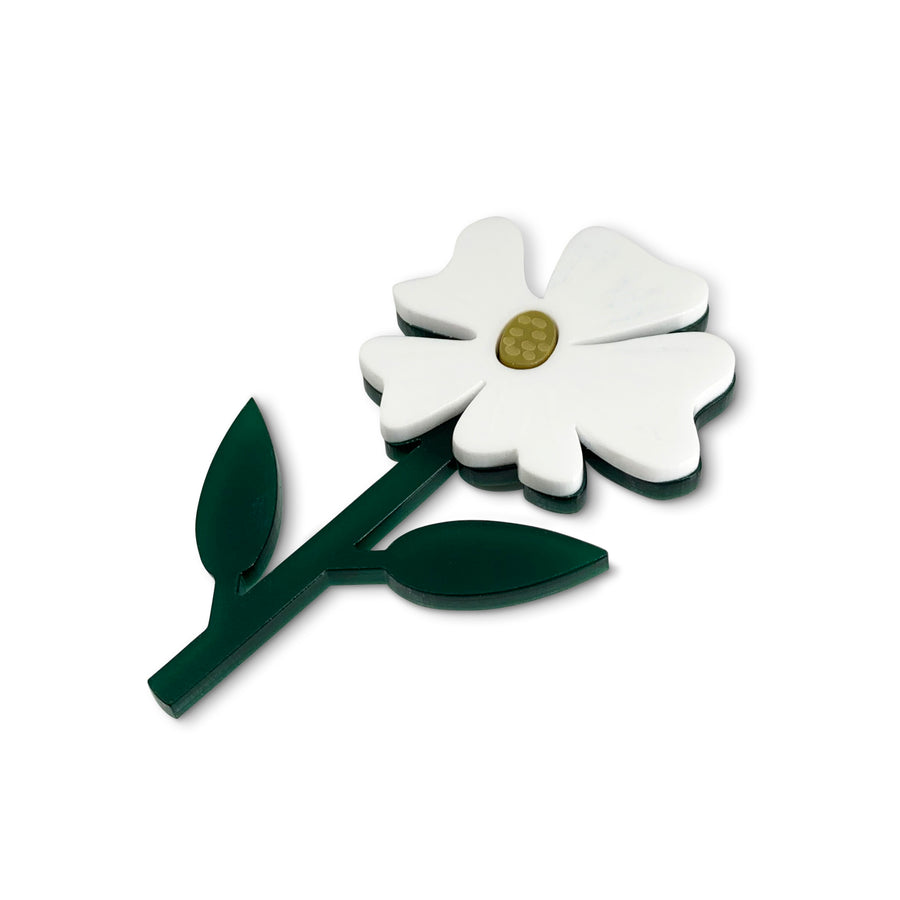 Jennifer Loiselle laser cut acrylic flower statement brooch