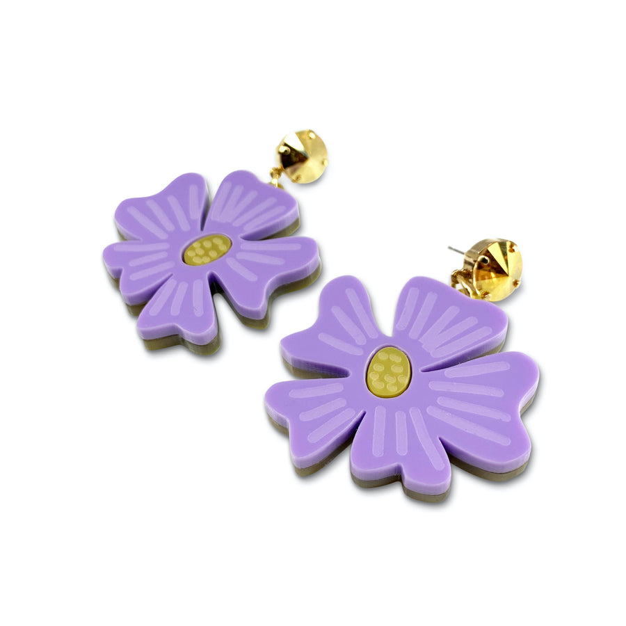 Jennifer Loiselle laser cut acrylic floral blossom earrings